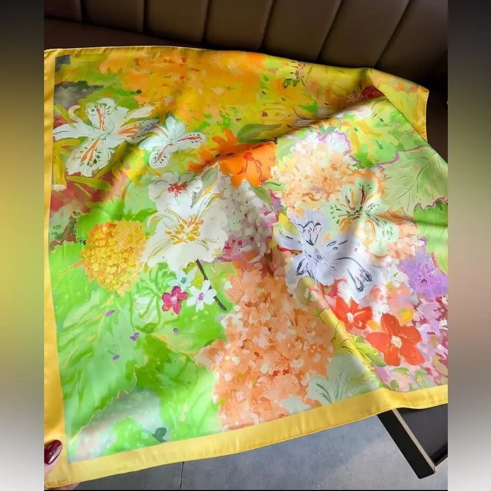 Floral Watercolor Scarf N1385